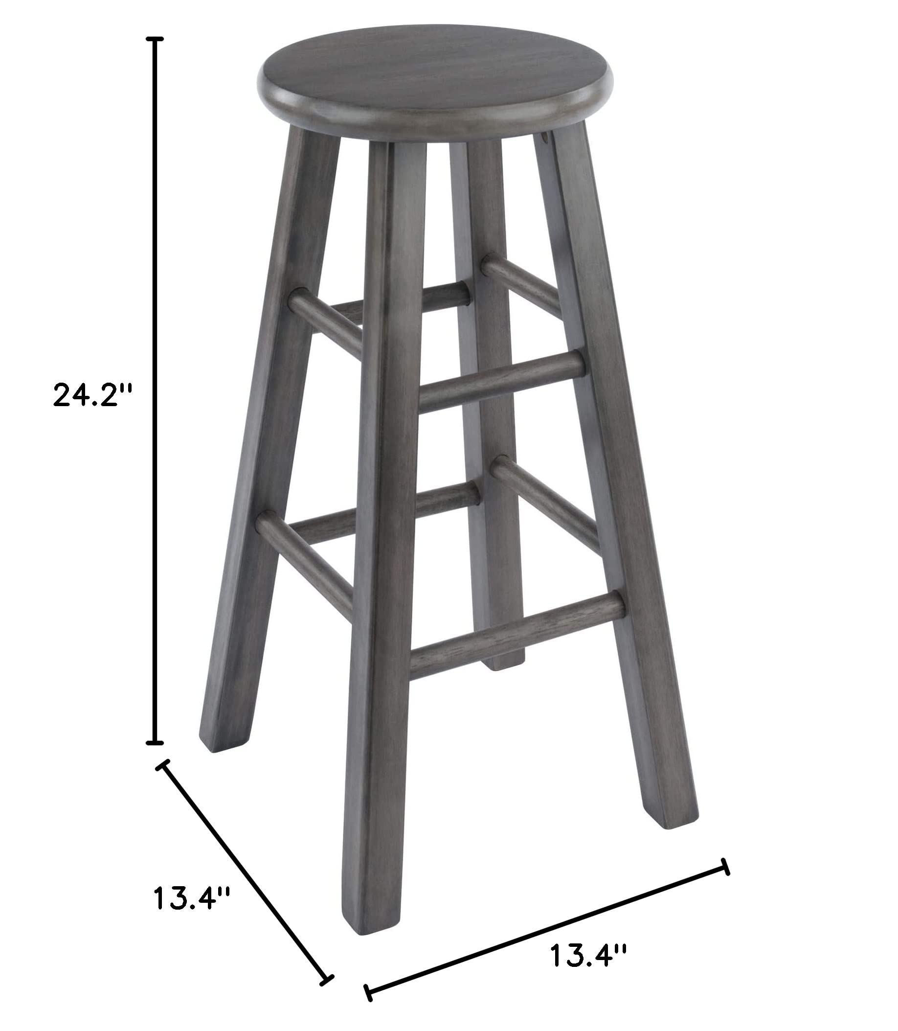 Winsome Ivy Counter Stool 24", Rustic Gray Finish