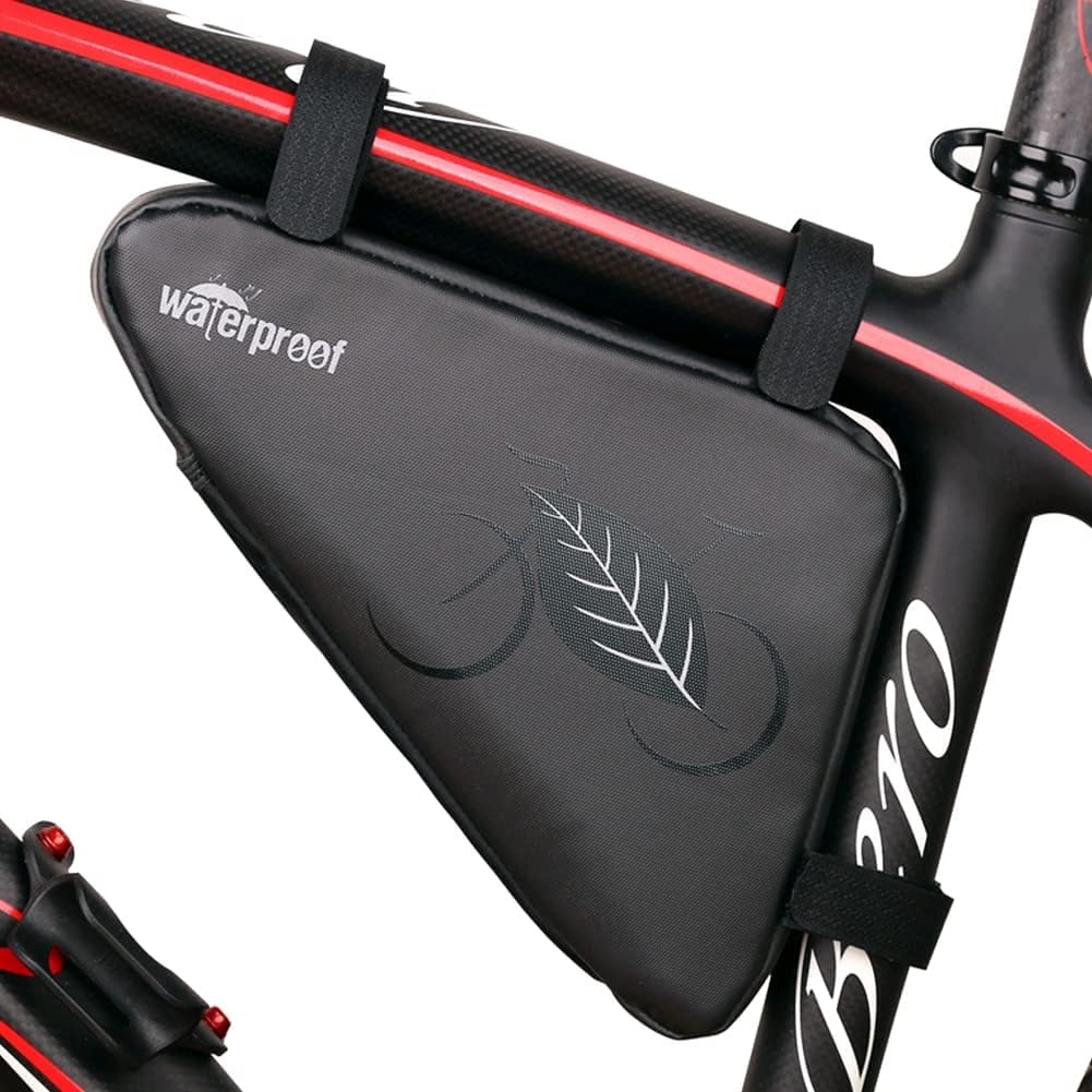 NDakter Bike Bicycle Frame Storage Bag, 2L Waterproof Bicycles Triangle Pouch, Cycling Pack for Phone, Wallet, Keys, Tools, Accessories, Bikes Front Tube Bag for Mountain Road Bike, MTB
