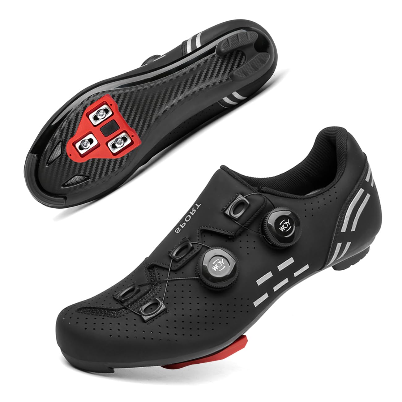 Zapatillas de ciclismo para hombre y mujer, para bicicleta de carretera, MTB, compatibles con look SPD SPD-SL Delta Lock Pedal Mountain Bike, Negro , 44 EU