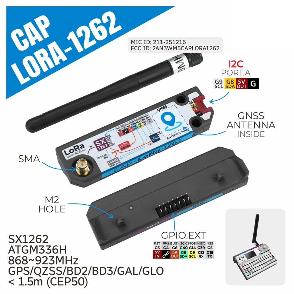 Pour Cardputer Adv SX1262, ATGM336H Cap LoRa 1262 LoRa+ GPS GNSS Module pour Meshtastic