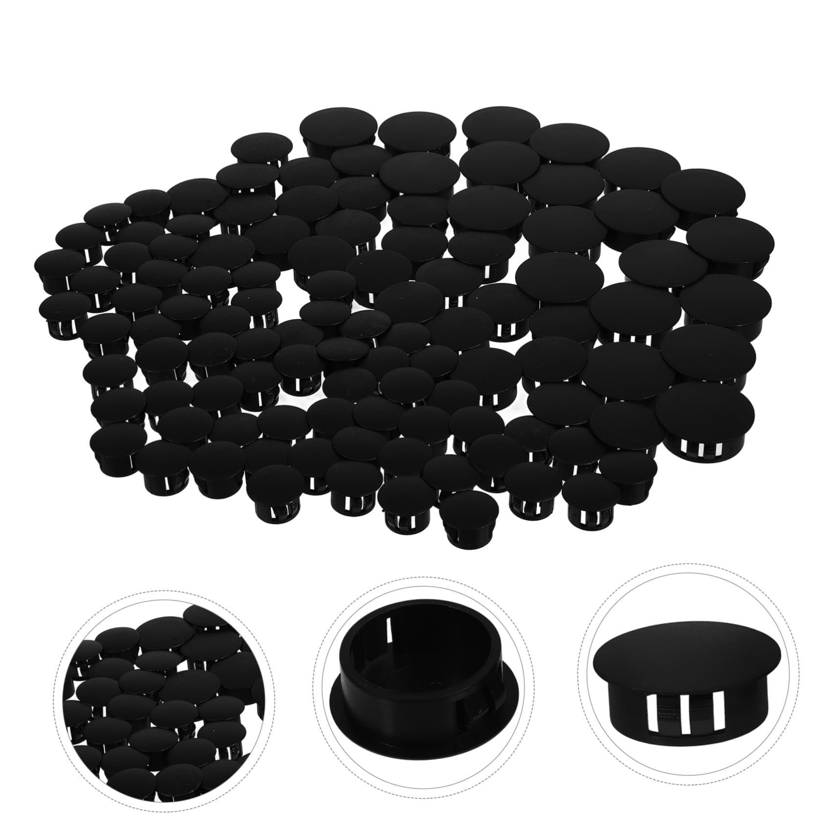 90pièces Bouchons de Trou Meuble Plastique Ronds pour Embouts de Meubles Bouchons pour Ouverts
