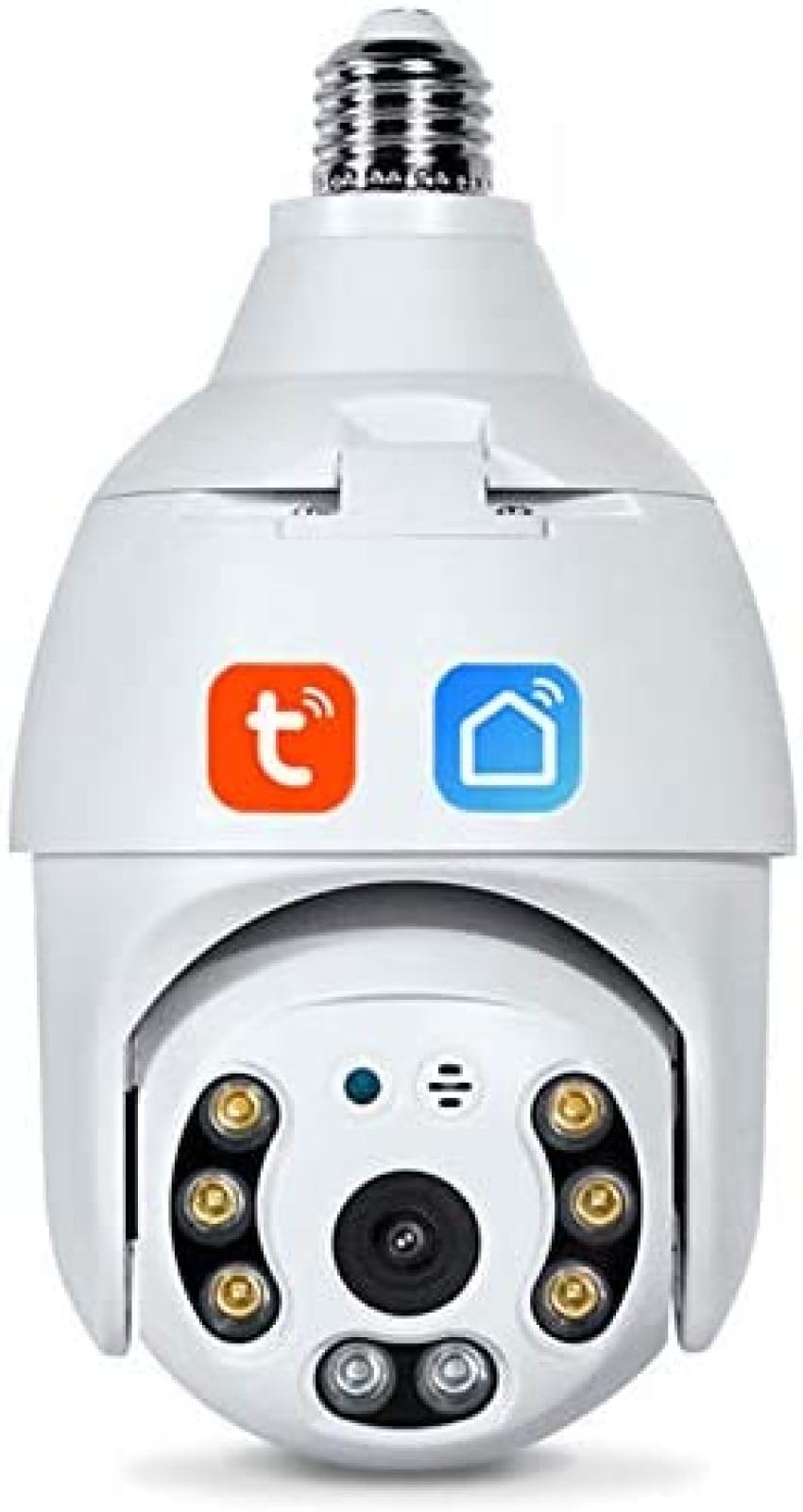 Telecamera con lampadina WiFi E27, lampada per telecamera di sicurezza PTZ Tuya Smart Life da 3 MP con visione notturna a piena luce, conversazione bidirezionale, monitoraggio automatico, vi