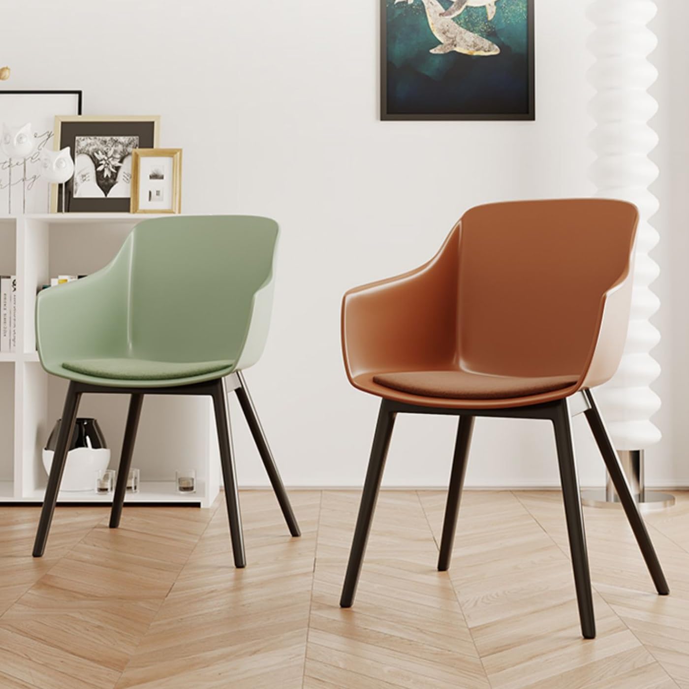 brown plastic stackable chairs
