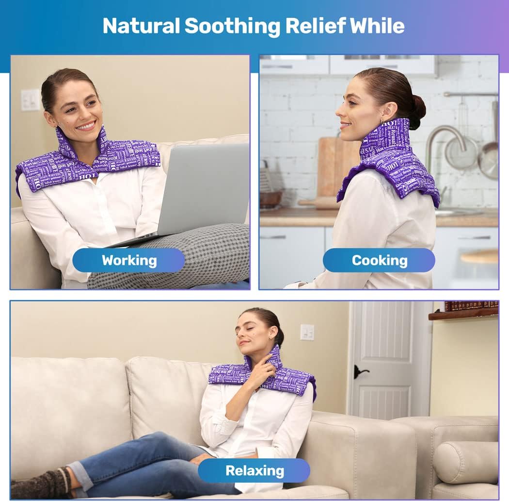 Bеѕt Dеаl 🛒 HTP Relief Microwave Heating Pad for Neck and Shoulders | A Plush Microwavable Heating Pad with Relaxing All Natural Lavender Blend - Relieve Back Pain, Shoulders Pain, Tension & Stress - Purple Plus