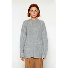 Kad n Basic Oversize Bisiklet Yaka Uzun Kol Triko Kazak G nl k Konforlu  k K l k Giyim Kaliteli