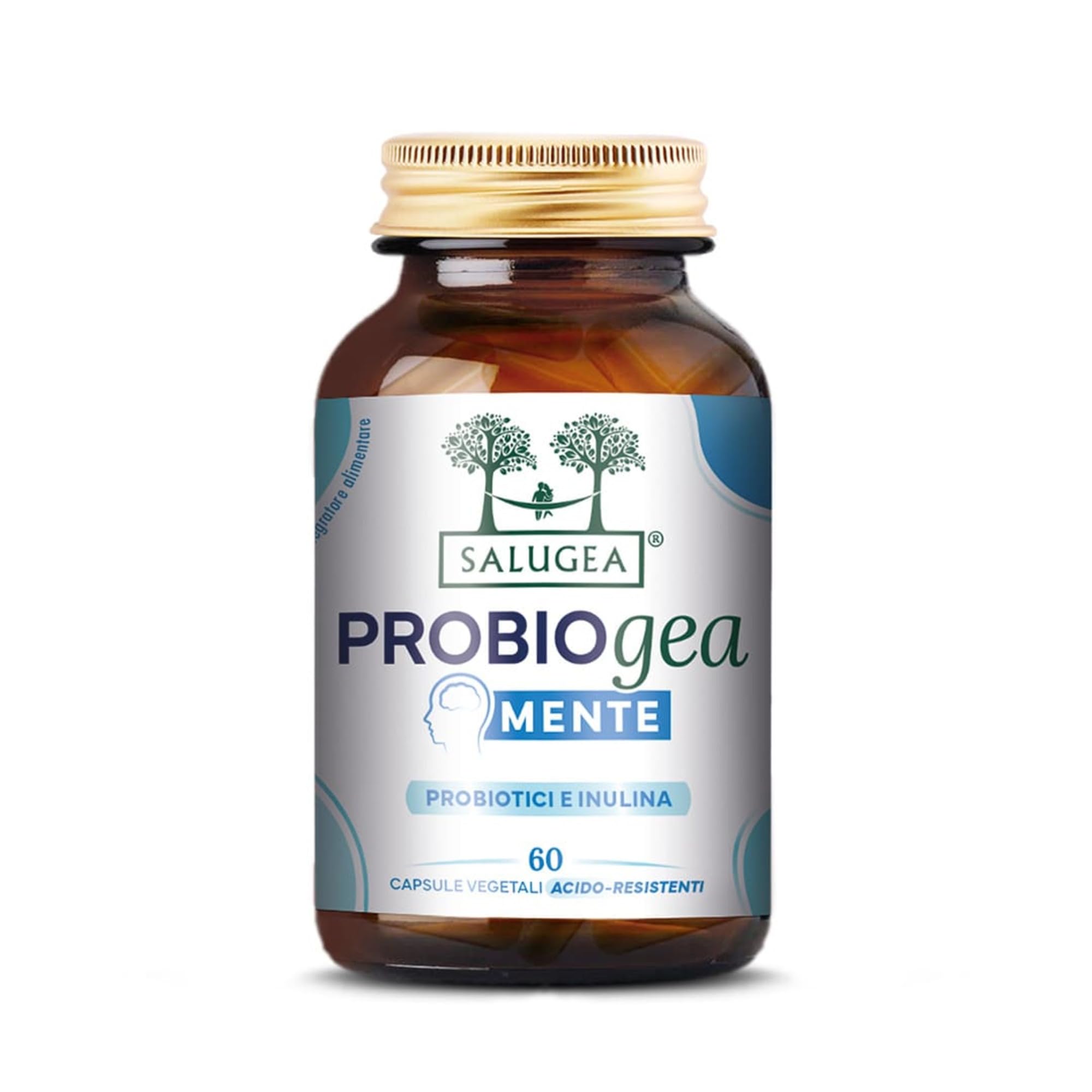 ProbioGea Mente Salugea - Probiotici e Benessere Mentale - 60 Capsule Vegetali - Flacone In Vetro Scuro