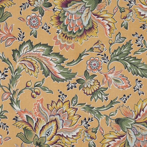 Image of Home Ecstasy 100% Cotton Jaipuri Bedsheet for King Bed, 140TC, 1 Bedsheet (Size 90 x 108 inches) with 2 Pillow Covers, Mustard