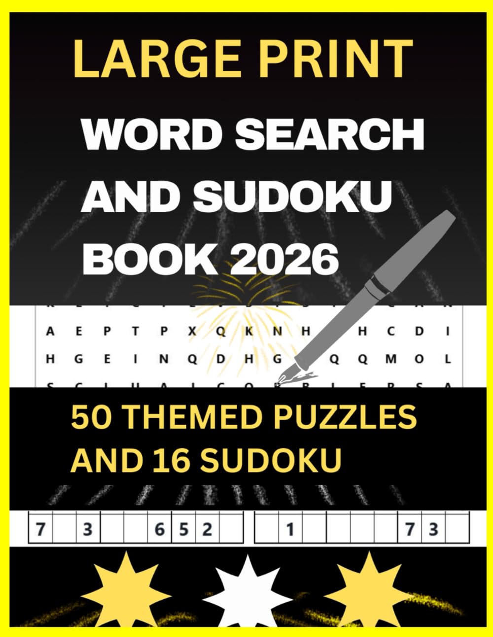 BRAIN BOOST PUZZLE BOOK: 50 Word Search & 16 Sudoku Puzzles 1,000 Hidden Words to Discover