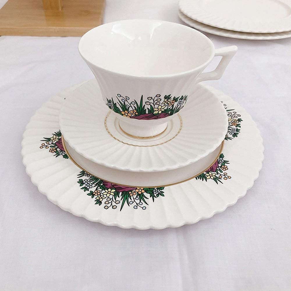 Taza de café de cerámica, Taza y platillo de té de China, Juego de Taza de café de cerámica con platillo y Cuchara, Tazas de café, Taza de café de cerámica roja de la Tarde, Juego