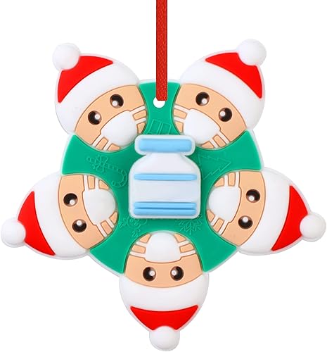 Adorno de Navidad 2021, juguete de Navidad personalizado de superviviente de cuarentena 2021, adornos colgantes decorativos para niños, familia,