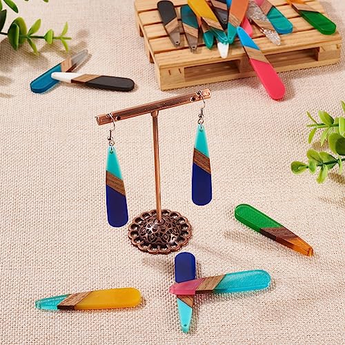 FASHEWELRY 20Pcs Teardrop Resin Wood Earring Pendant Vintage Drop Dangle Pendants for Necklace Earring Jewellery Making - Image 4
