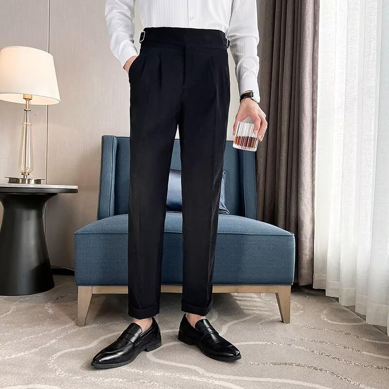 Mens Dress Pants Slim Fit Stretch Chino Pants for Men Classic Gurkha Trousers4