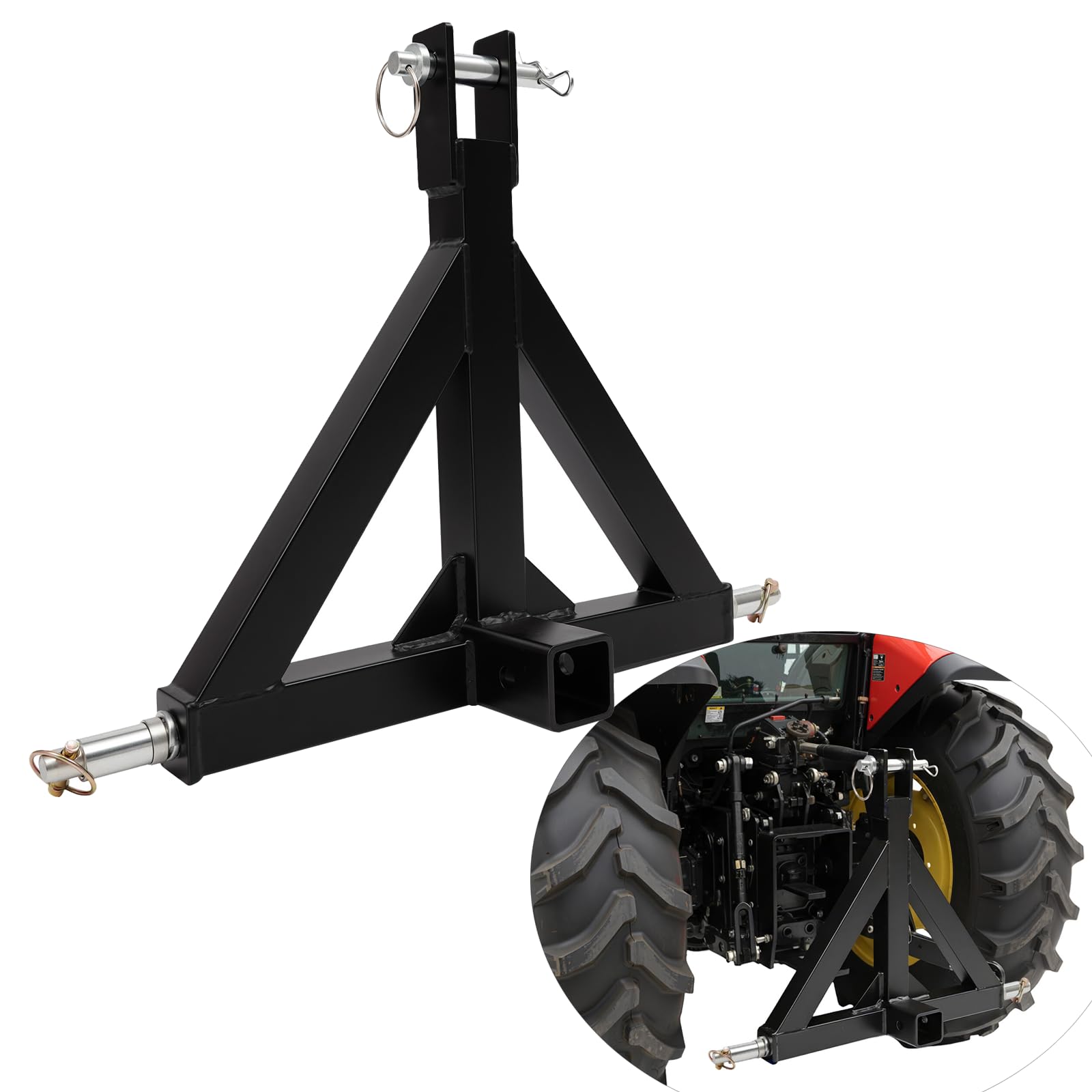 Enganche de remolque de tres puntos para tractor de 2 pulgadas, 3 puntos Euroaufnahme remolcador, enganche de remolque, soporte para aparatos de granja con tres puntos de suspensión