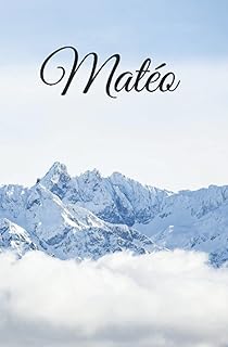 Matéo: Carnet de notes - 100 pages - encadré ligné - personnalisé avec le prénom - format 13cm X 20cm - bleu montagne neige