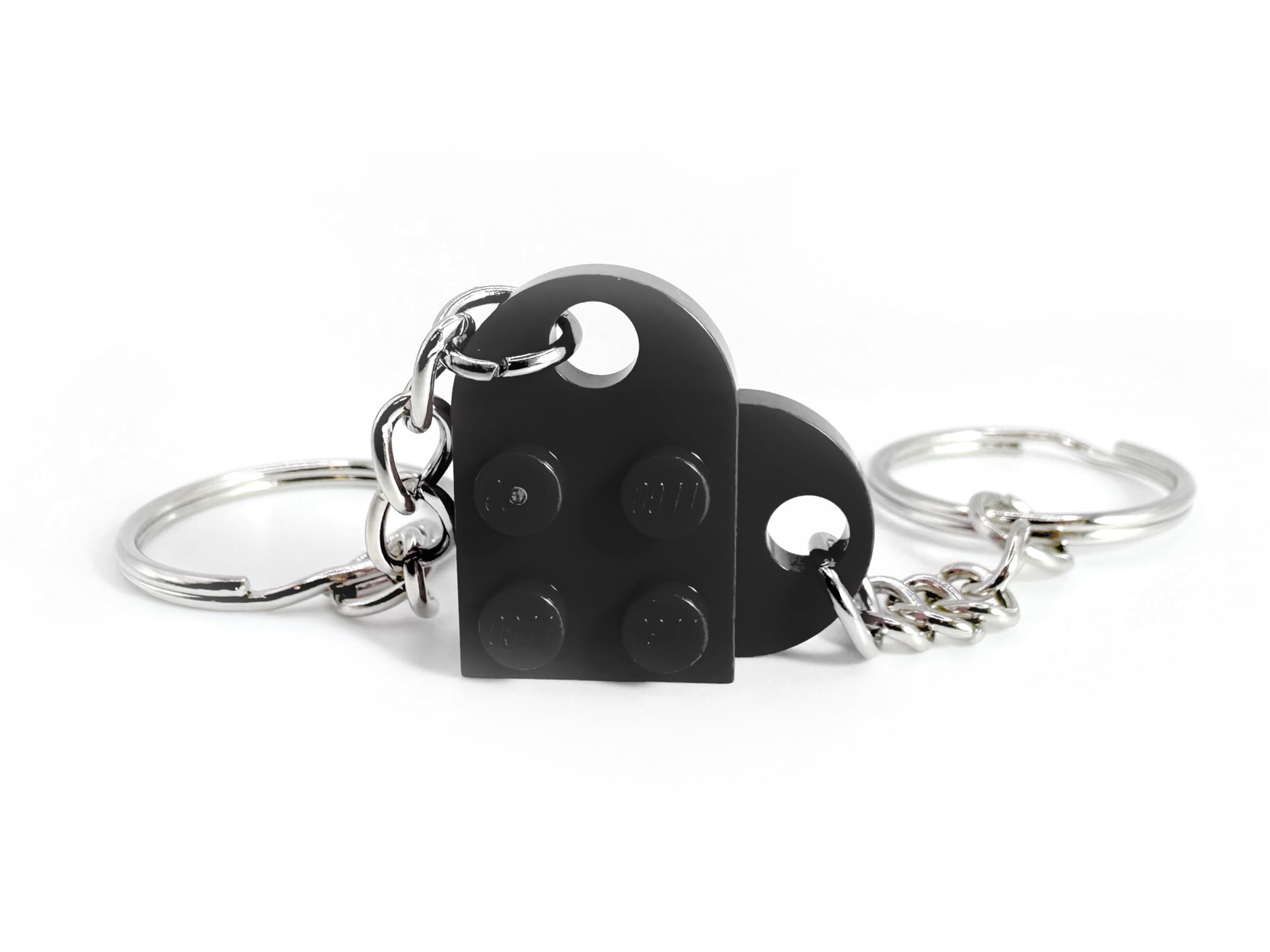 The Good Idea Unisex Kids Black The Good Idea｜Lego Heart Keyring Love Couples Keychain Valentines Special Gifts Girlfriend Boyfriend Friendship (Black)
