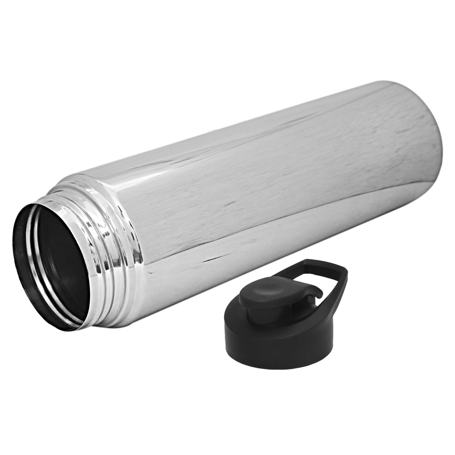 Kuber Industries 3-częściowy zestaw butelek na wodę do lodówki ze stali nierdzewnej z klapką, 700 ml (srebrny) - CTKTC14035