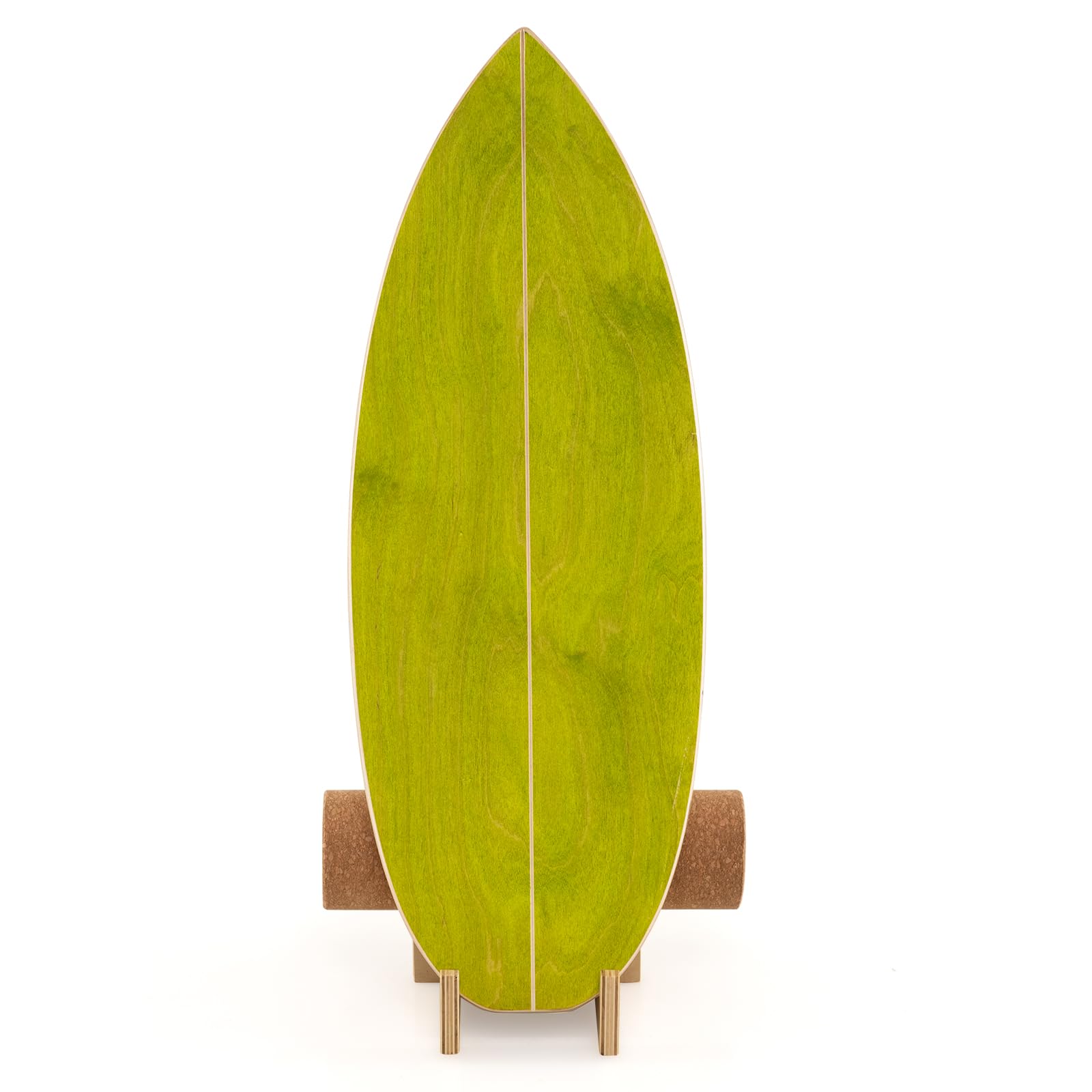 FANTASK Surf Balance Board, Gleichgewichtstrainer mit Korkrolle & Halterung, FSC-Zertifiziert, Stabilitätstrainer aus Birkenholz, Balanceboard bis 150 kg Belastbar, Surfboard Indoor für Erwachsene