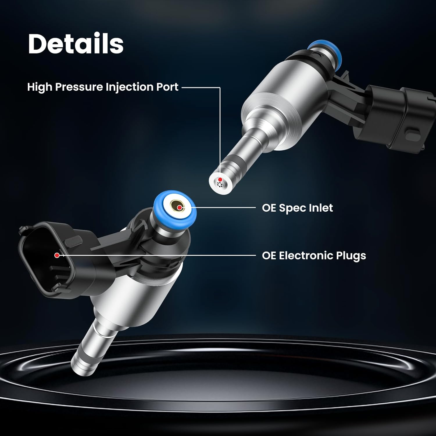 GDI Fuel Injectors Set of 4 Compatible with Hyundai Accent Veloster 1.6L 2012-2017 Kia Rio 1.6L 2012-2017 Soul 1.6L 2012-2016,6 holes,353102B110