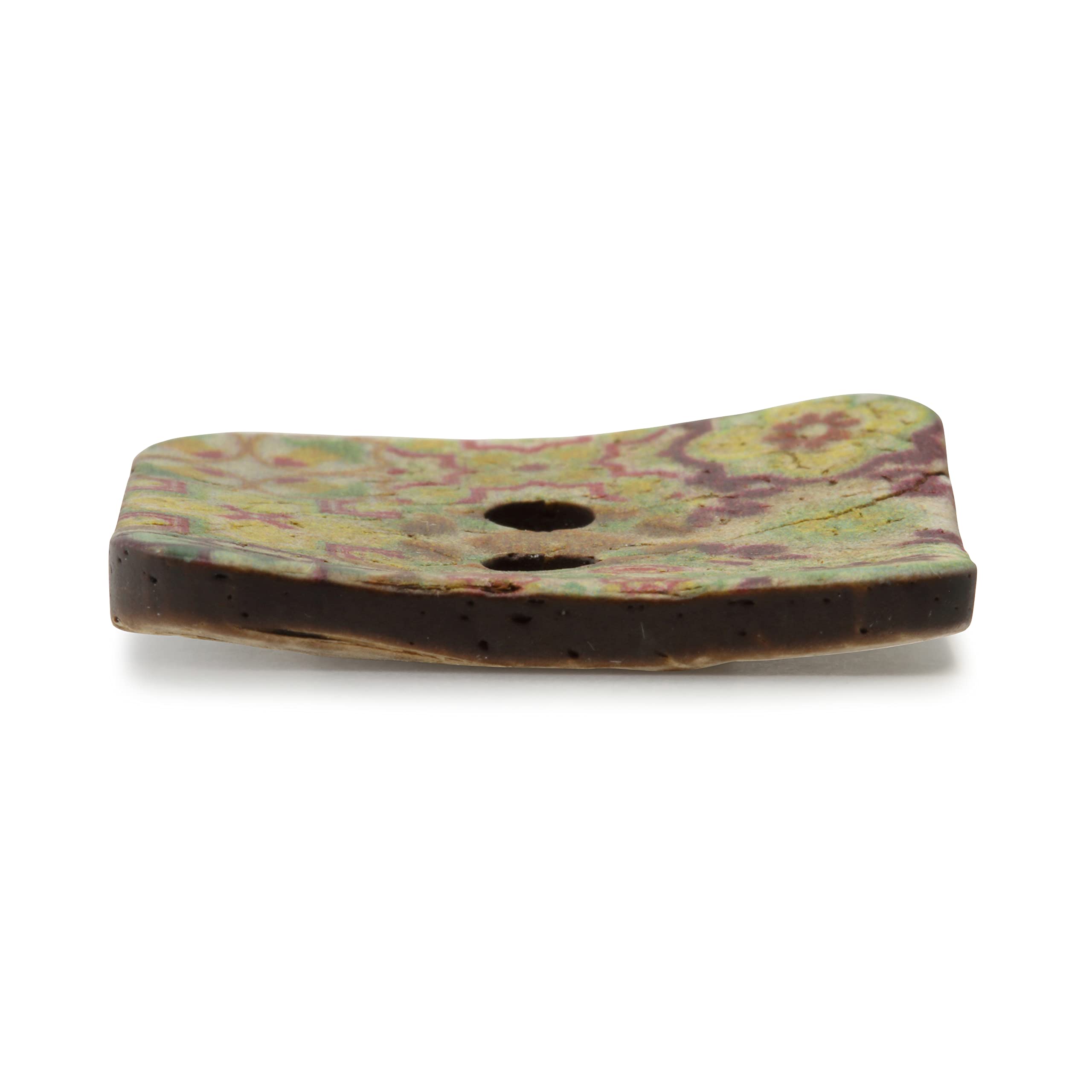 Dritz Carré, 35 mm, vert moyen, 3 boutons en noix de coco durables, (1-3/8"), 3 pièces