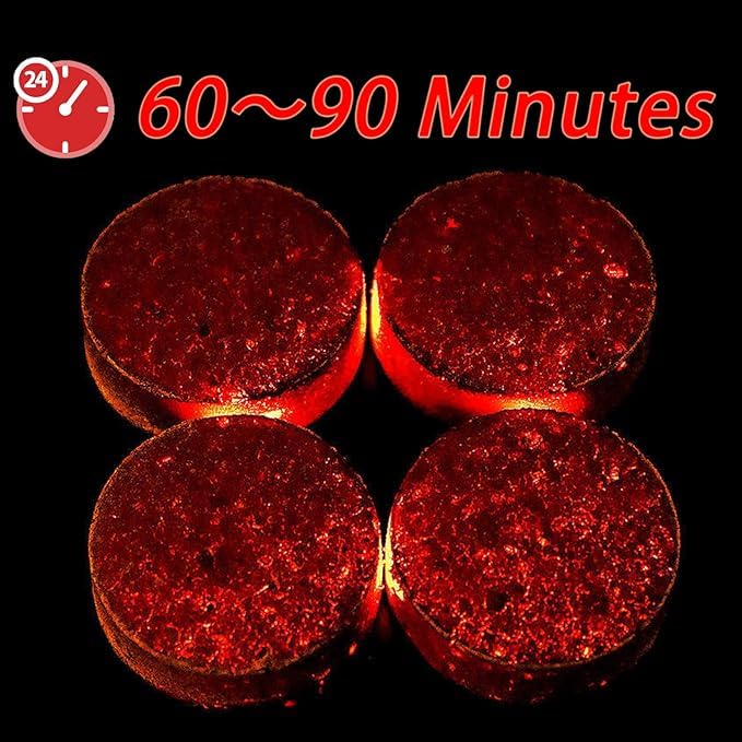 A.S.K Magic Coal Pack of 10 Rolls Coconut Charcoal | Quick Light Charcoal for Sheesha 1 Box [ 100 Coals ] red Box (red) - Image 7 thumbnail