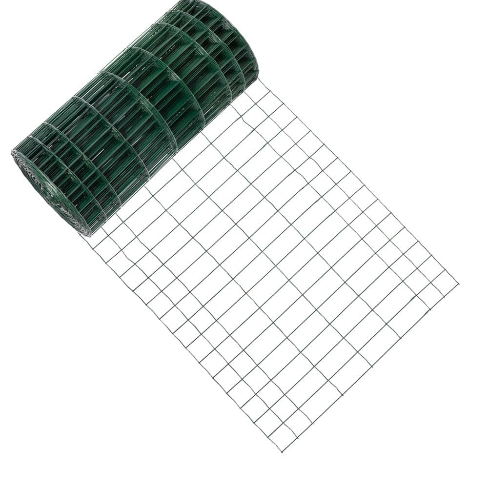 Garmix Gartenzaun Maschendraht Gitterzaun Wildzaun Schweißgitter Grün 25m 5x10cm 2,10mm (60 cm)
