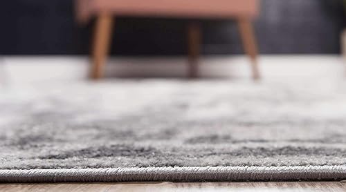 Miniatura 11 de Unique Loom Sofia Collection - Alfombra Larvotto (7 pies 1 pulgada, redonda, gris oscuromarfil)