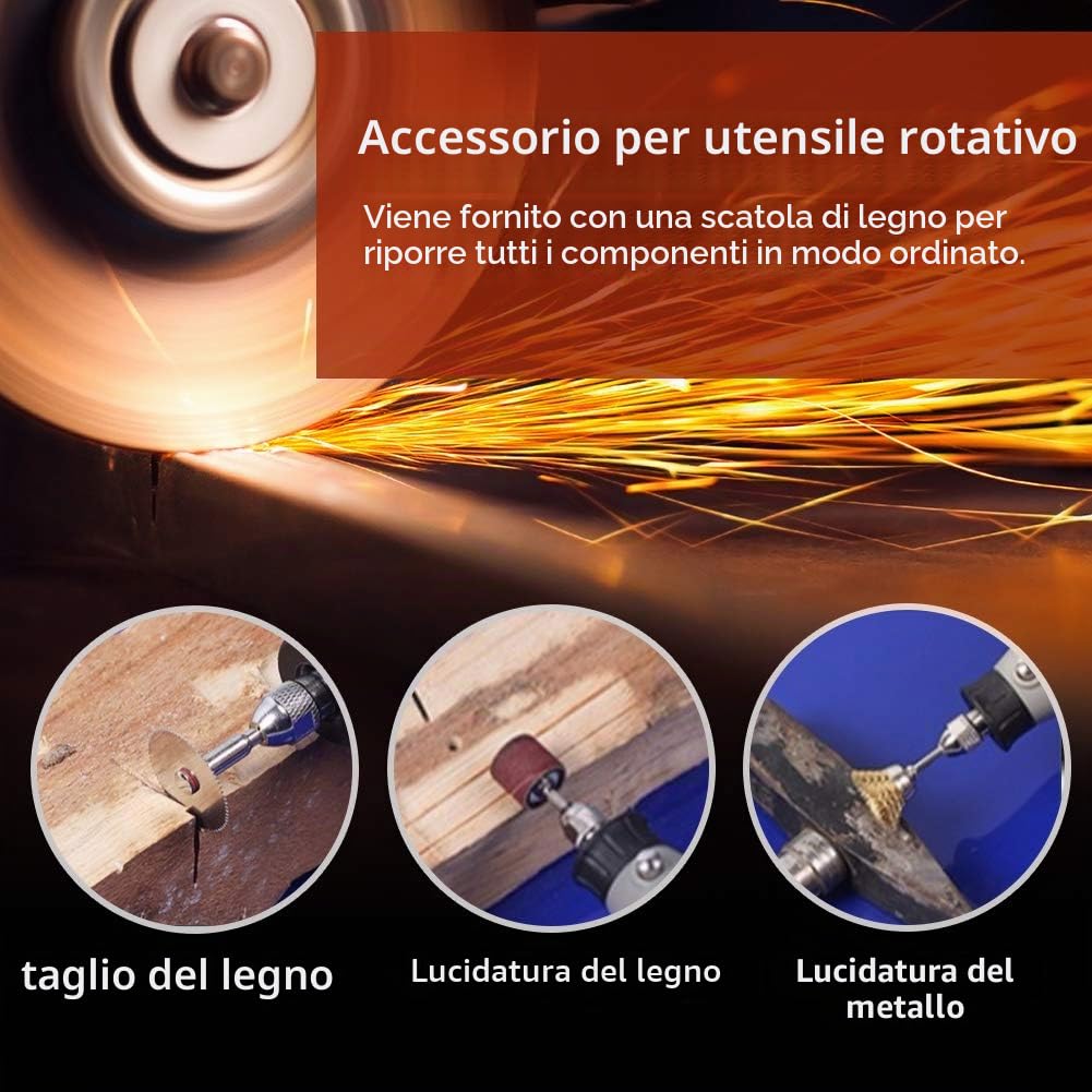 Set di accessori per incisione, 242 pezzi rotanti per lucidatura, set di accessori per il taglio fai da te