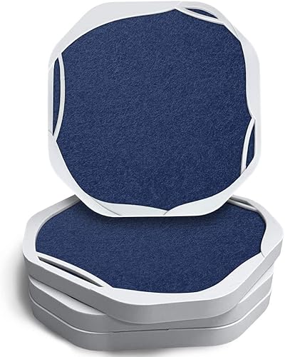 Miniatura 9 de UMIRRO Posavasos absorbentes para bebidas, posavasos de silicona retro rústico con inserto de fieltro para decoración de mesa de café, estilo 24.