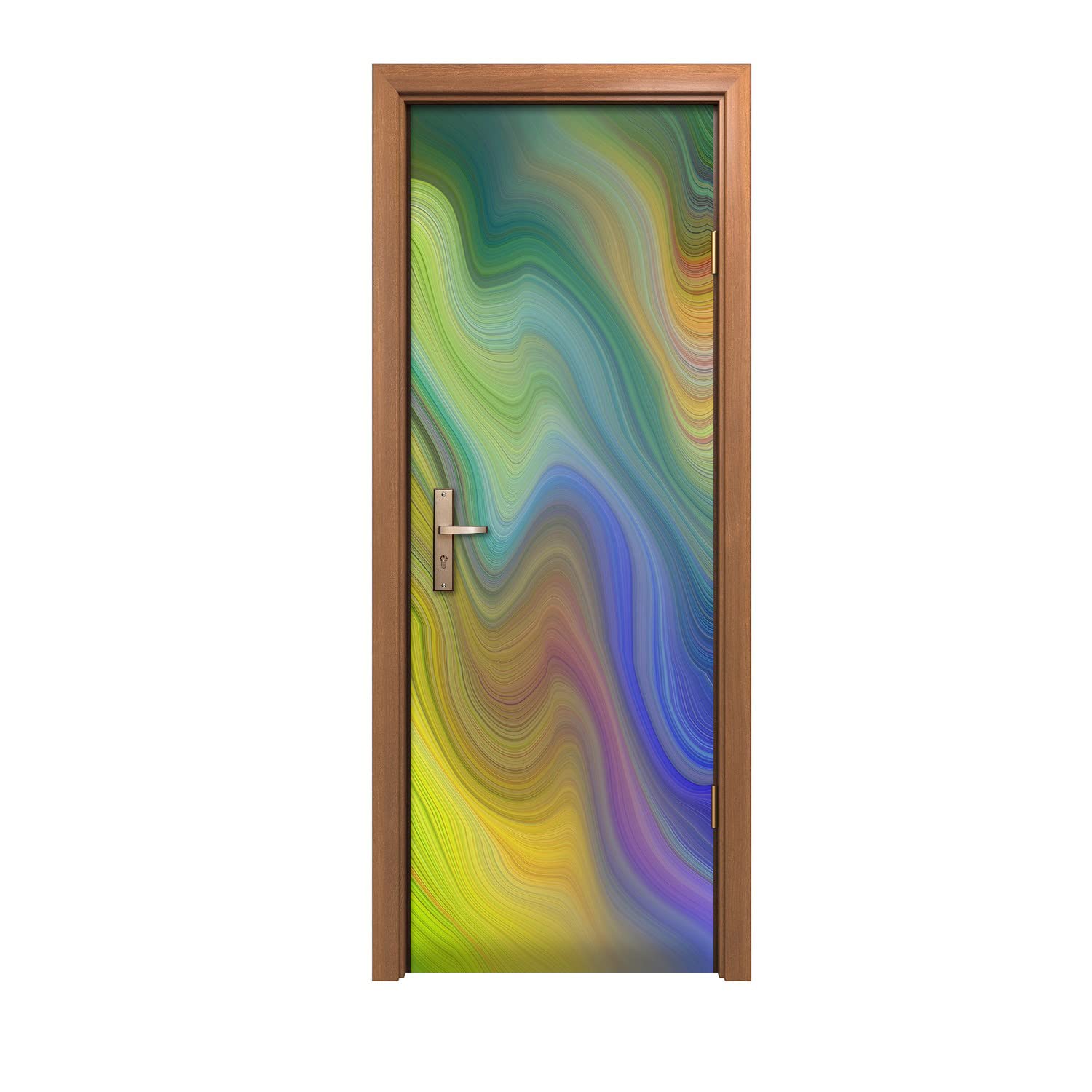 Autocollant de porte décoration murale 70x200cm design intérieur sands multicolores