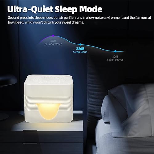 Miniatura 3 de ap airpleasure Purificador de aire a base de agua, revitalizador de aire con red de filtro, aire fresco con luz nocturna LED de color cálido,