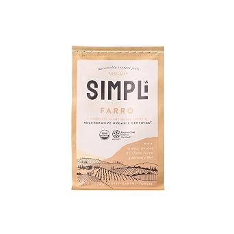SIMPLi Regenerative Organic Certified Farro, Ancient Grain, High in Fiber & Protein, Non-GMO, 12 oz