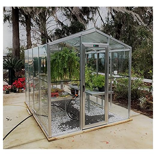 Janco GREENHOUSES Palmetto' - 8' x 10' Aluminum & Glass Greenhouse Kit