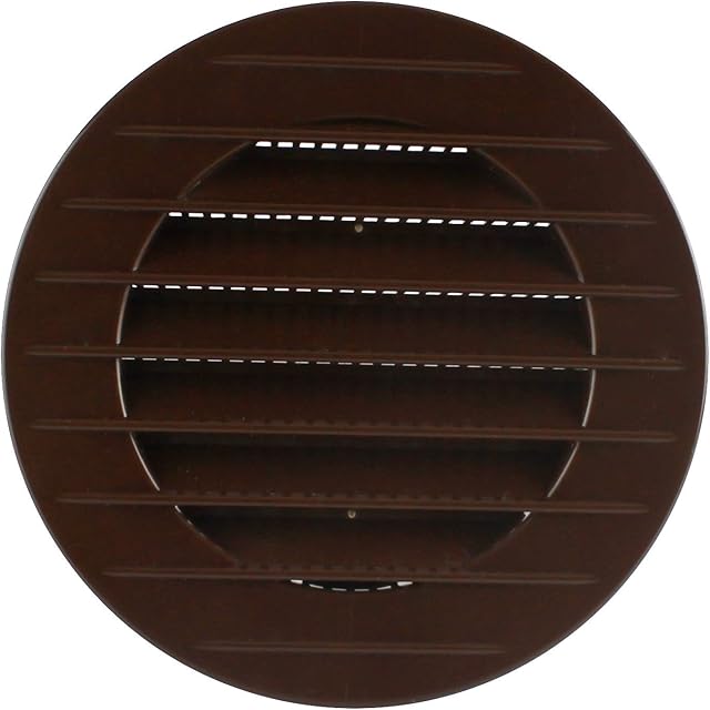 MKK 17969 Kratka wentylacyjna, wylotowa, zewnętrzna, ochrona przed owadami, biała/ szara/ brązowa, 60 70 80 90 100 120 125 150 mm (brązowa, Ø 125 mm)
