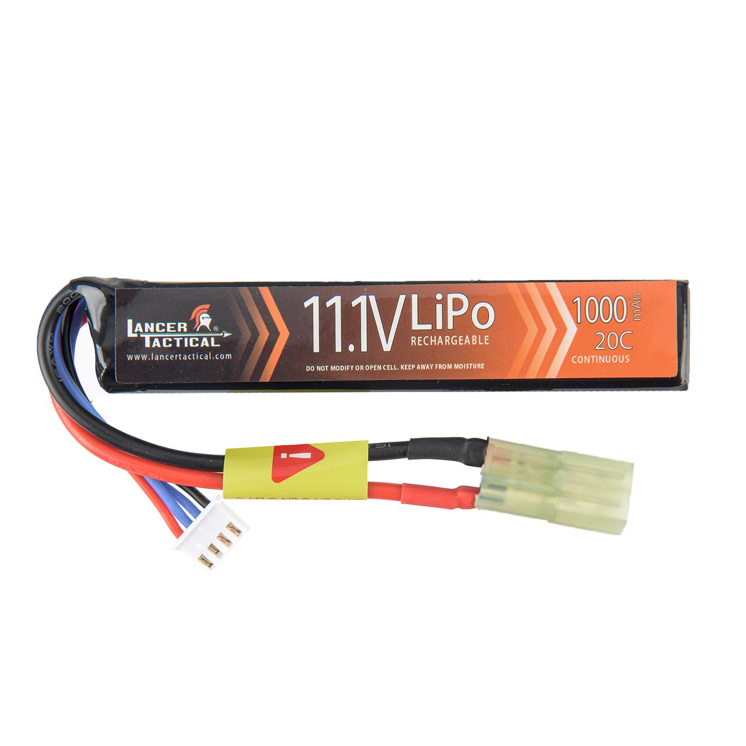 Lancer Tactical Airsoft LiPo Battery High-Performance Combo 11.1V 1000mAh 20C Stick Tamiya & LCD Screen Balance Charger (Includes Safety Charging Bag)