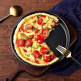 SUpoetry 4 płyta do pizzy, okrągła blacha do pieczenia 18 cm, blacha do pieczenia Quiche, blacha do pieczenia ze stali węglowej, zestaw do pizzy z powłoką nieprzywierającą do pizzy