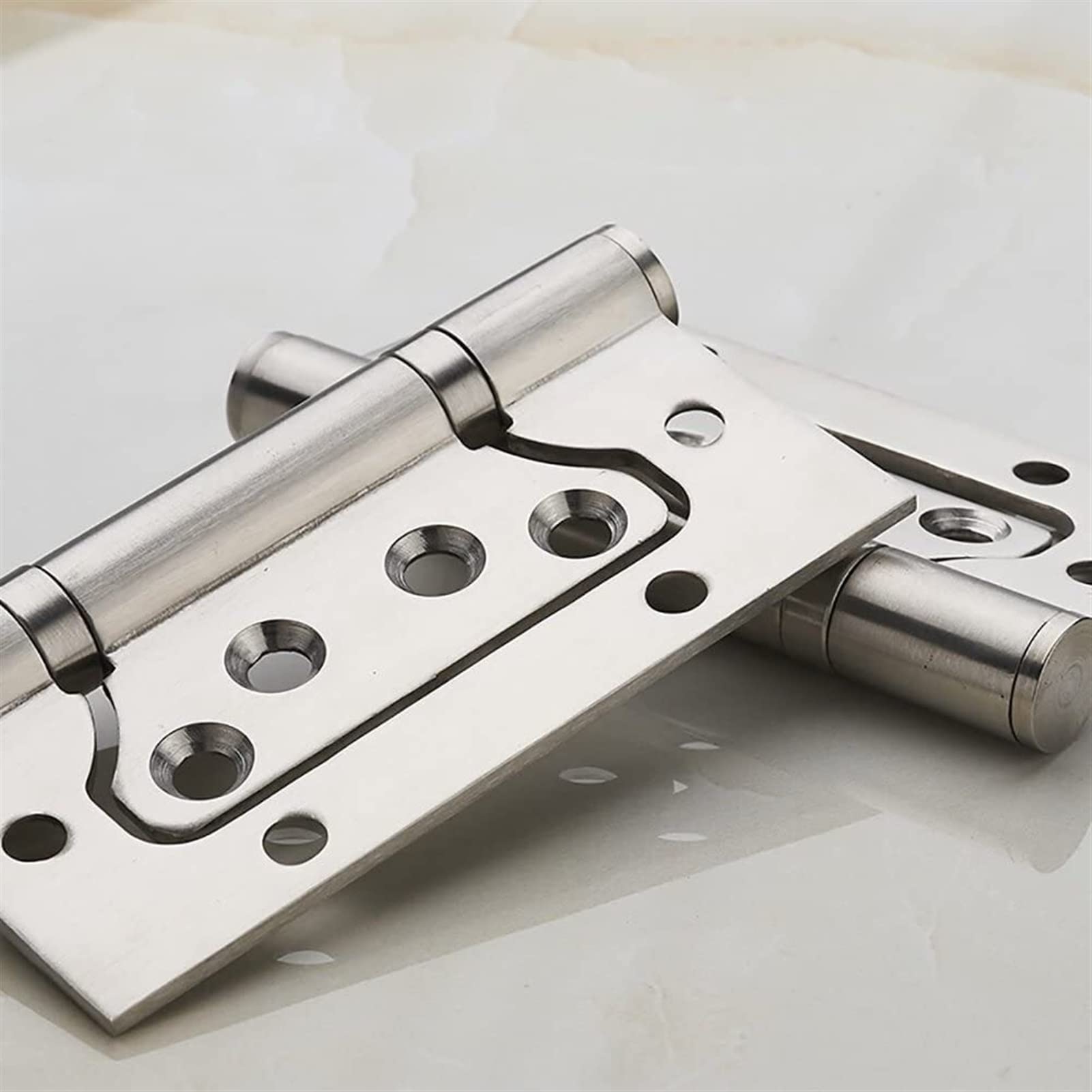 4 "100mm Imagen de Acero Inoxidable de Las bisagras Dormitorio de la Puerta de la Puerta de Madera Ranura Libre Espesada con el rodamiento de Mudo de 4 Pulgadas Bisagra de la Puerta (Color : Silver)