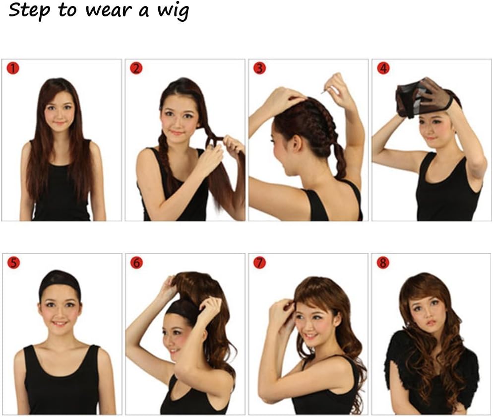 14 Inches Short Curly Women Girls Charming Synthetic Wig with Bangs Wig Cap Included