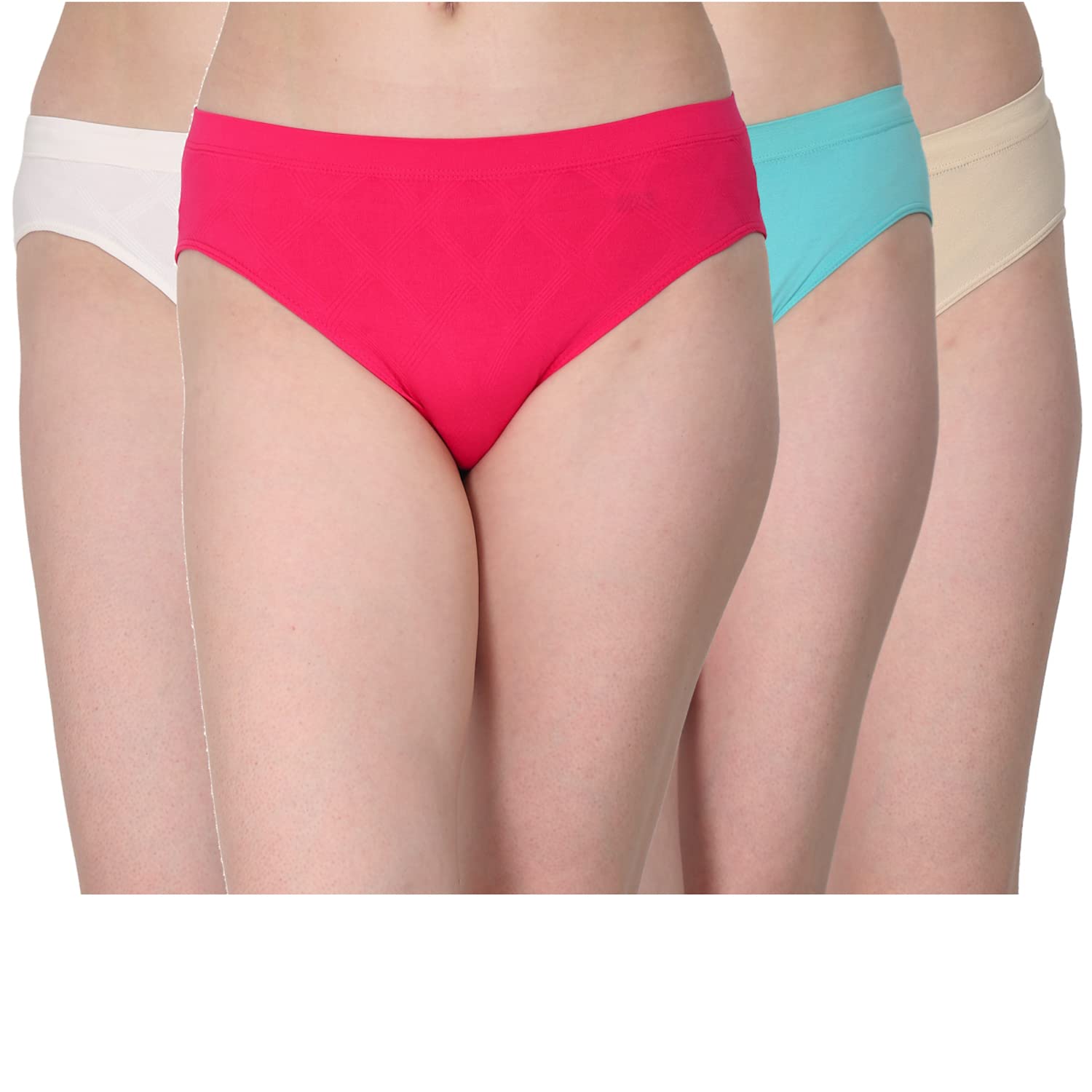 glus Women Spandex Mid Waist Stainless Hipster Panties Pack of 4,Color- Multicolor-picture-35