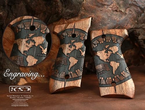 Miniatura 4 de Marca KSD Beretta 92FS, 92A1, 92G, 92D, 96, M9 compatible con agarre de nogal