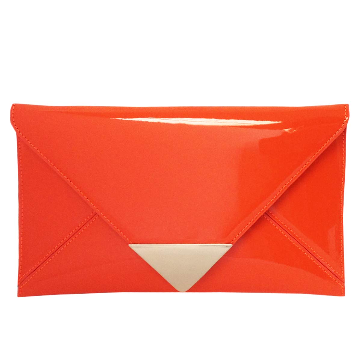 JNB Faux Patent Leather Glossy Envelope Clutch