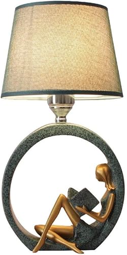 ZHYH - Lámpara de escritorio de resina para lectura lámpara de escritorio para niña dormitorio aprendizaje decoración artística marco de iluminación