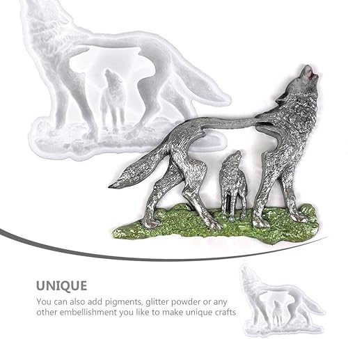 Miniatura 6 de VILLCASE Moldes de resina de silicona de lobo 3D, molde de silicona con forma de lobo para decoración de tartas, molde de jabón, decoración de arte