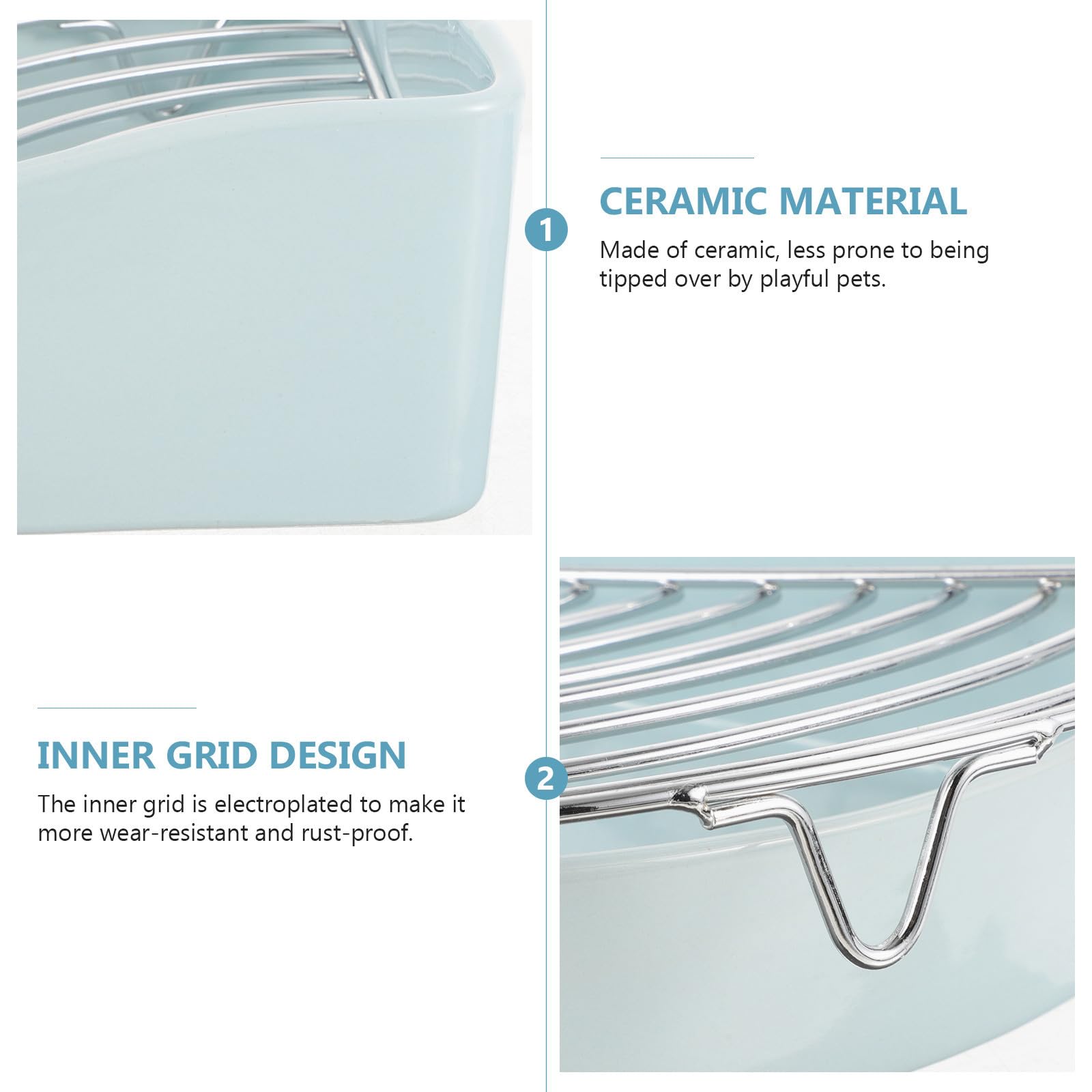 MAGICLULU Dreieckige Kleintier Toilette aus Keramik mit Abnehmbarer Matte und Kippsicherem Design für Kaninchen und Meerschweinchen in Küche