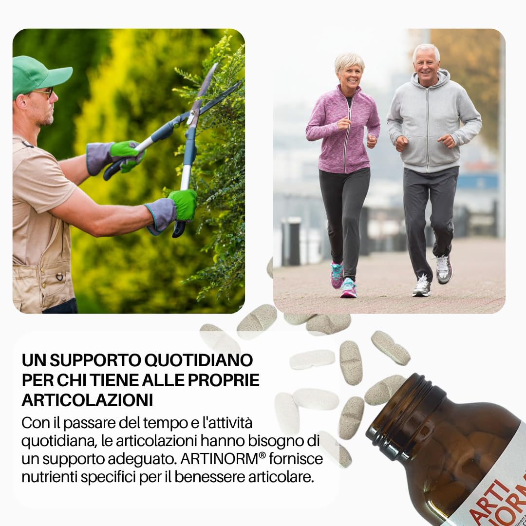 ARTINORM Integratore Alimentare – 60 Compresse con Glucosamina, Condroitina, Acido Ialuronico e Collagene BioCell