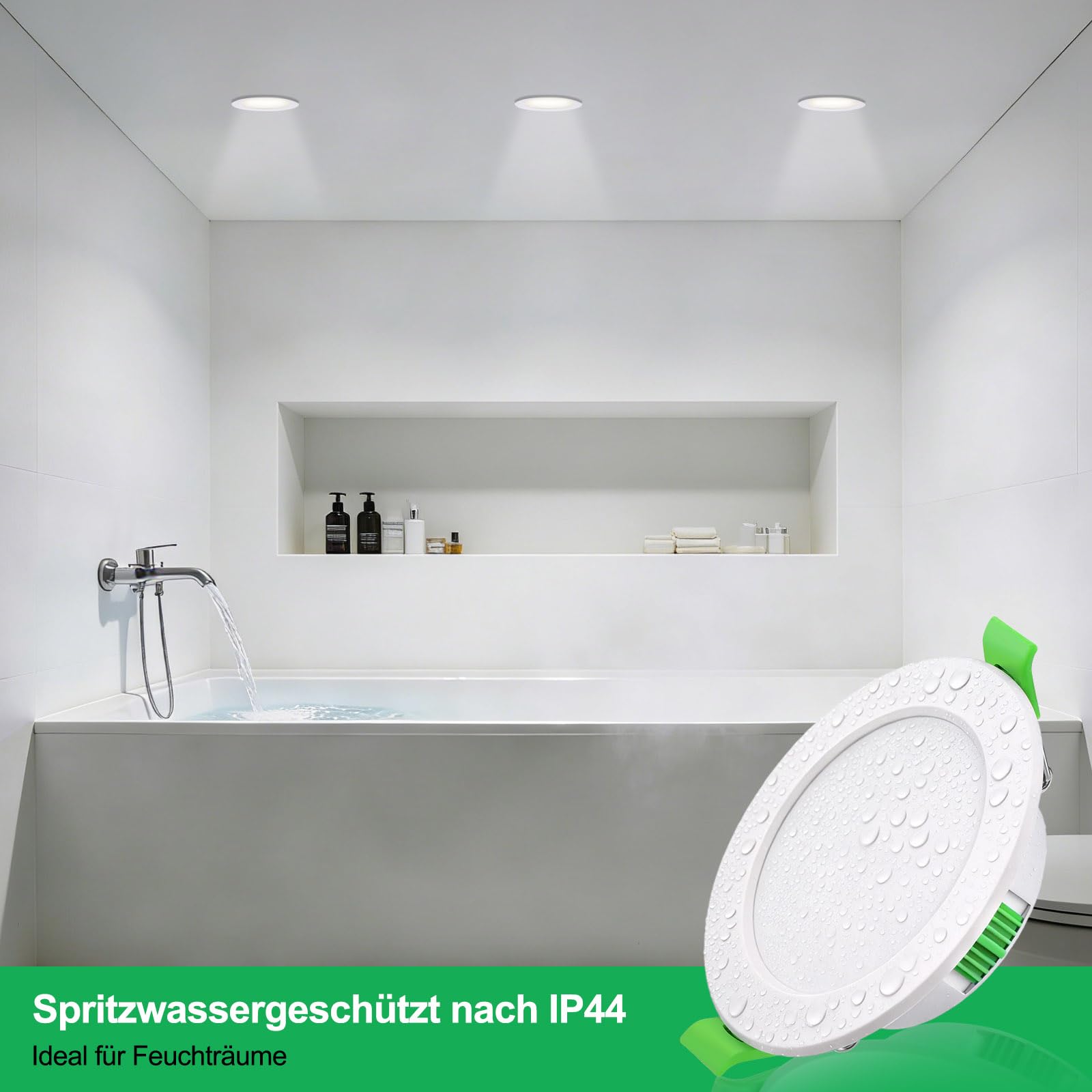 LED Einbauleuchten, 7W Dimmbar LED Spots 230V Deckenstrahler mit 68–78 mm Einbaudurchmesser, Warmweiß 3000K Neutralweiß 4000K Kaltweiß 6500K für Küche und Badezimmer, 20er Set | 68–78 mm Einbaudurchmesser, Warmweiß 3000K, Neutralweiß 4000K, Kaltweiß 6500K
