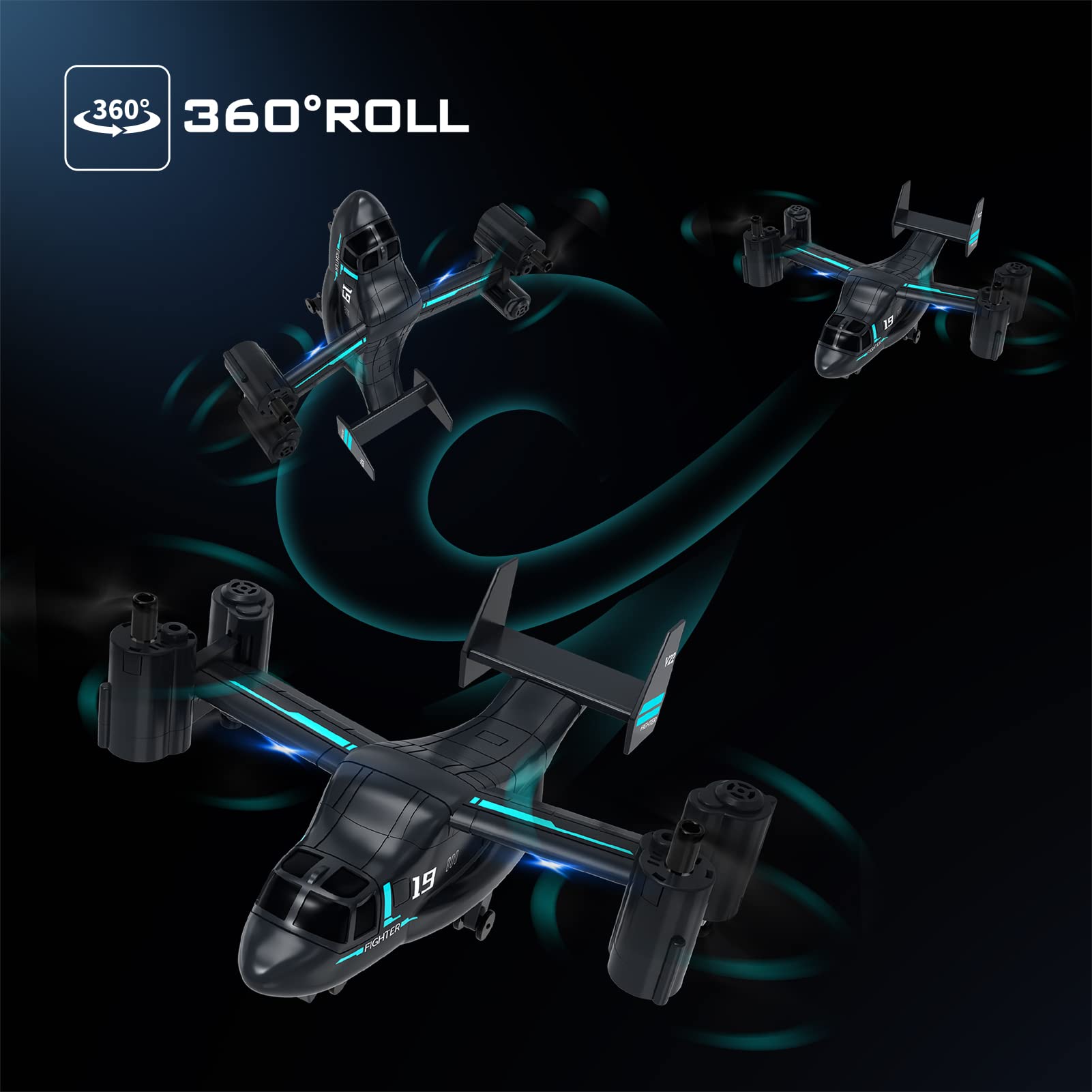 Dron RC z kamerą 720P tryb Landmodus Auto-Hover Headless Start Lądowanie 3D Flip 2 akumulator