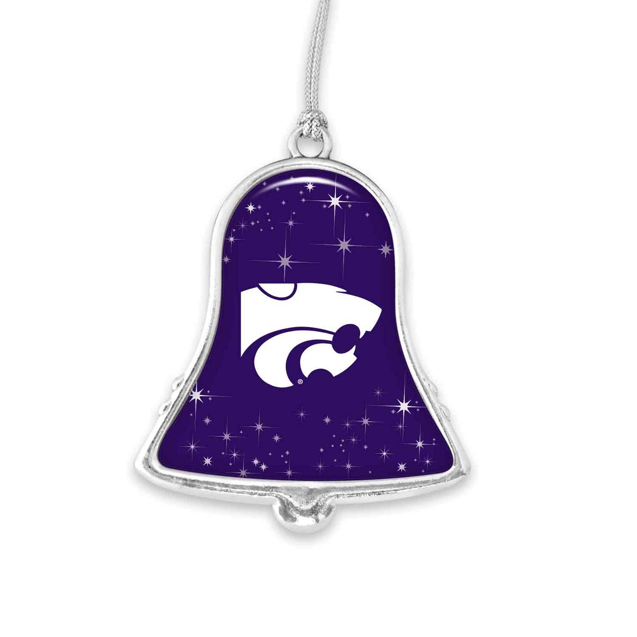 Kansas State KSU Silver Bell Silver Metal Christmas Ornament Gift Decoration