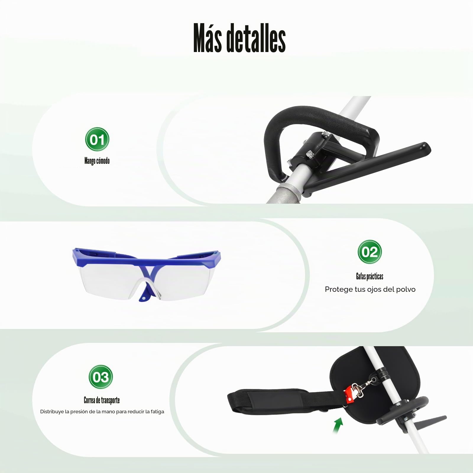 Motosierra de desrame de gasolina 43ccm 2 tiempos, sierra de podar telescópica, sierra de cadena, 8500 rpm, sierra para árboles, sierra telescópica con vástago extensible de 2,4–3,5 m y