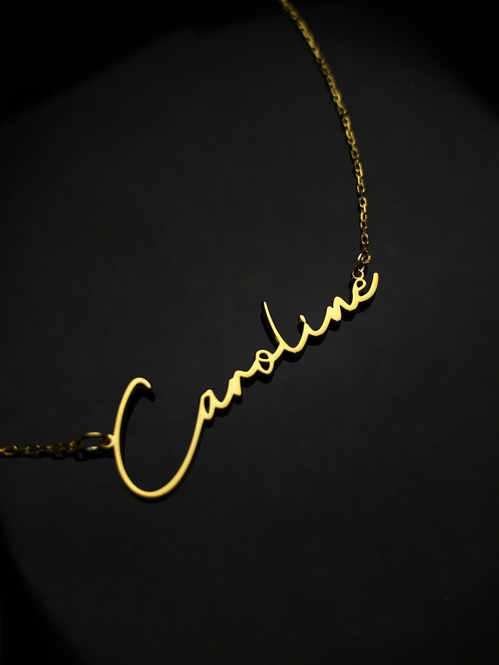 Personalizado plata de ley collar con nombre personalizado placa con nombre joya