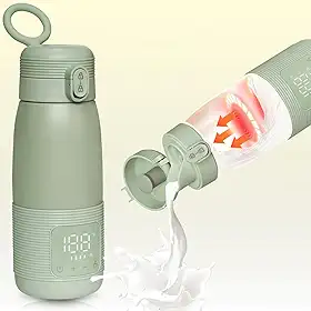 Aquecedor de mamadeira portátil para viagens – dois modos de aquecimento para leite materno e água, aquecimento rápido de 3 minutos, grande capacidade de 500 ml, bateria de longa duração, serve na